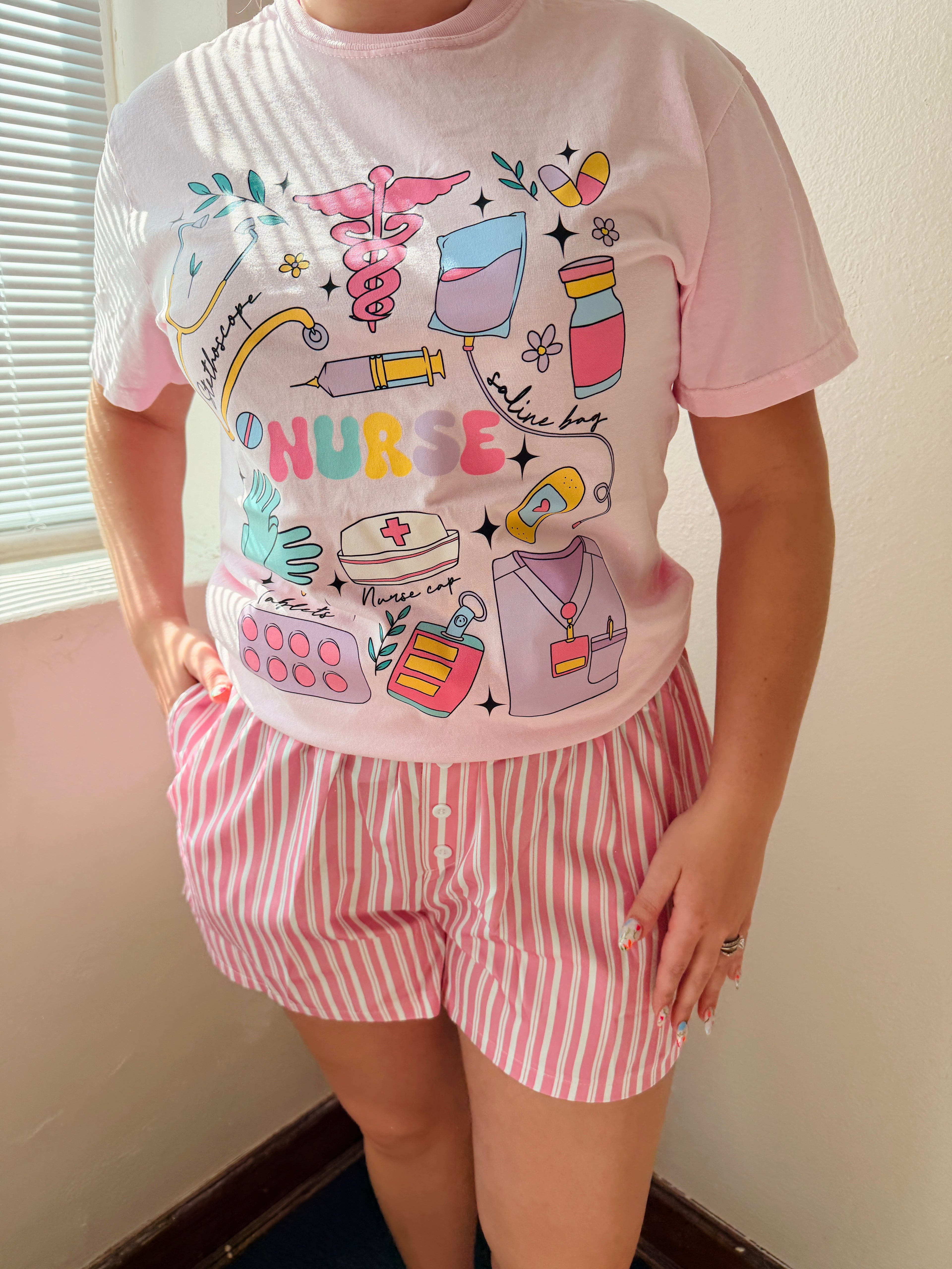 Pink stripe shorts