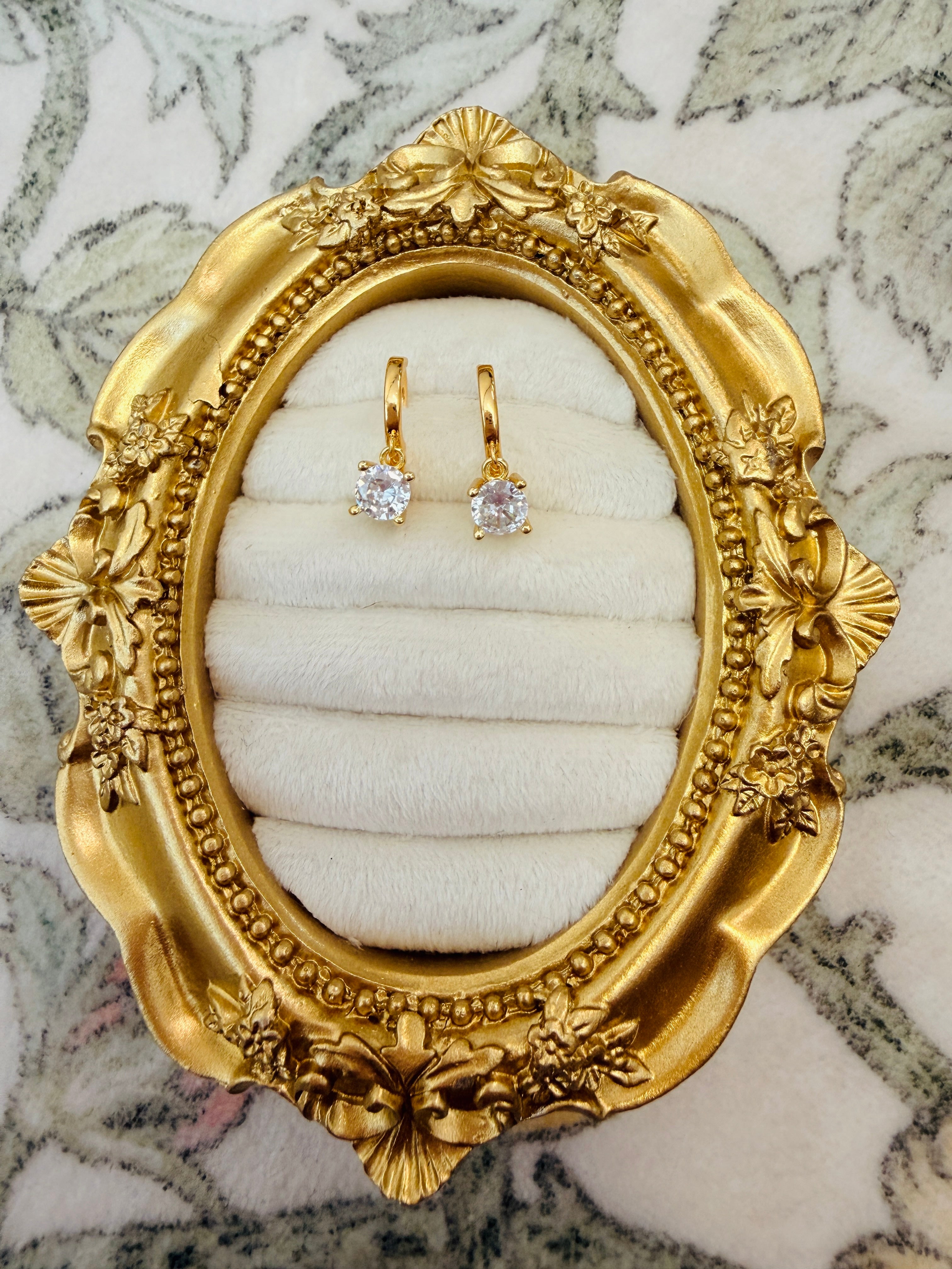 Small Gold Hoop with Diamond