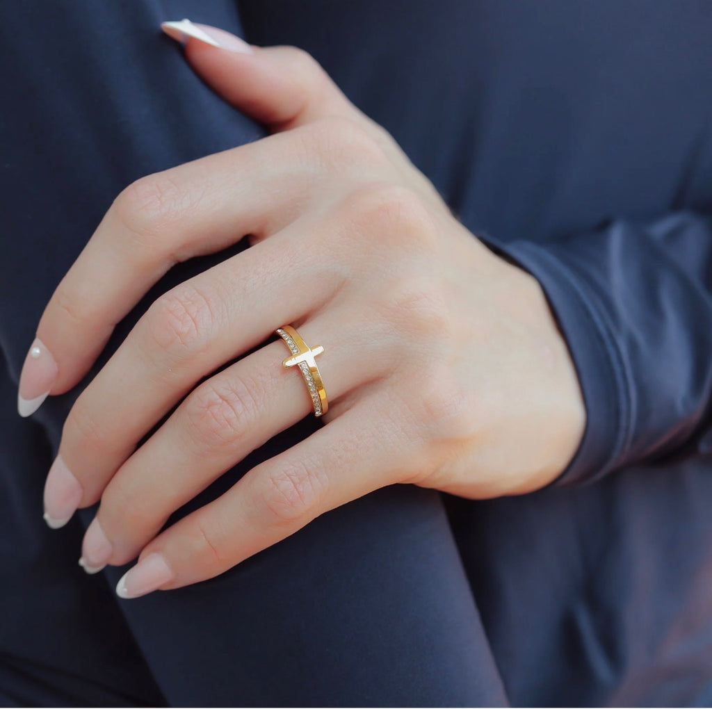 Gold Cross Ring