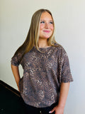 Leopard Print Top w/ High Low Hem