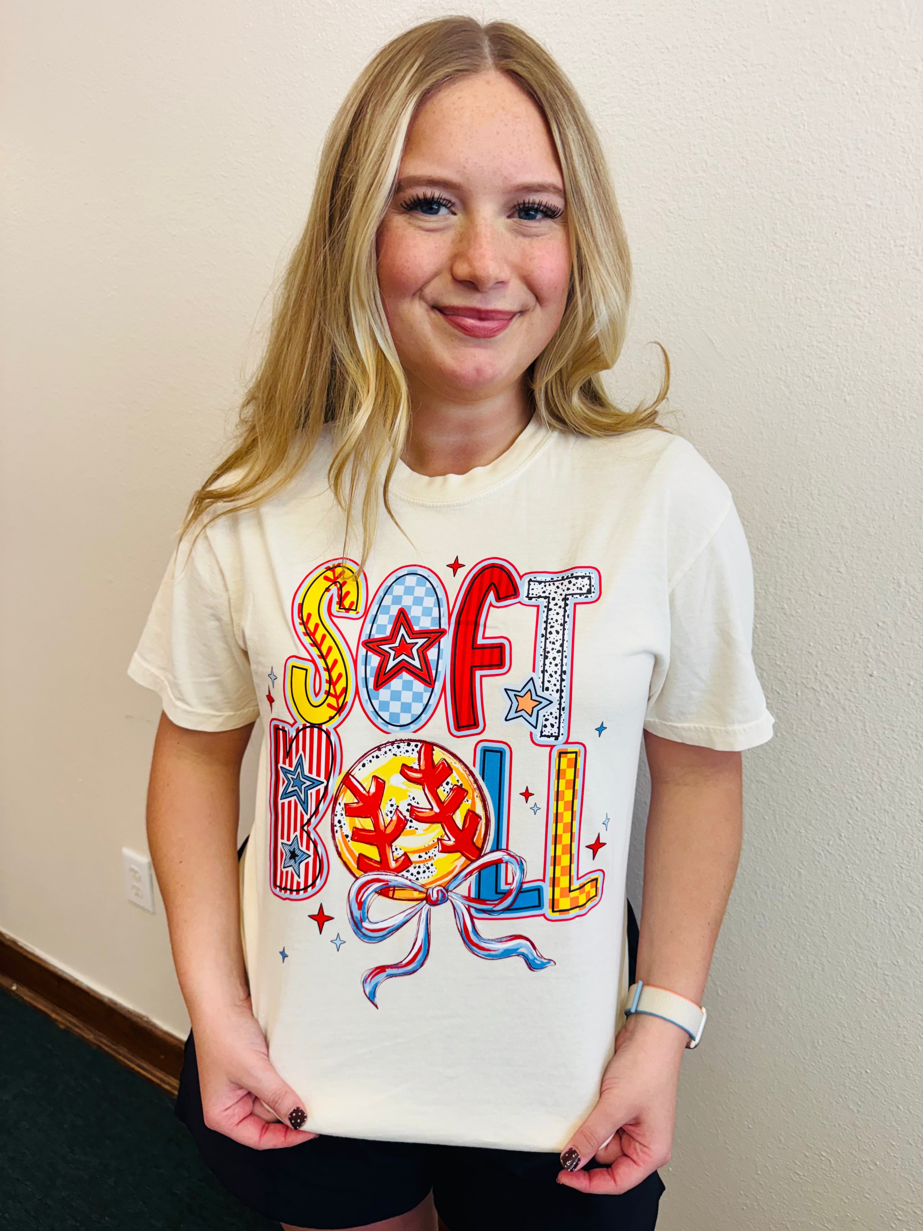 Colorful Softball Tee