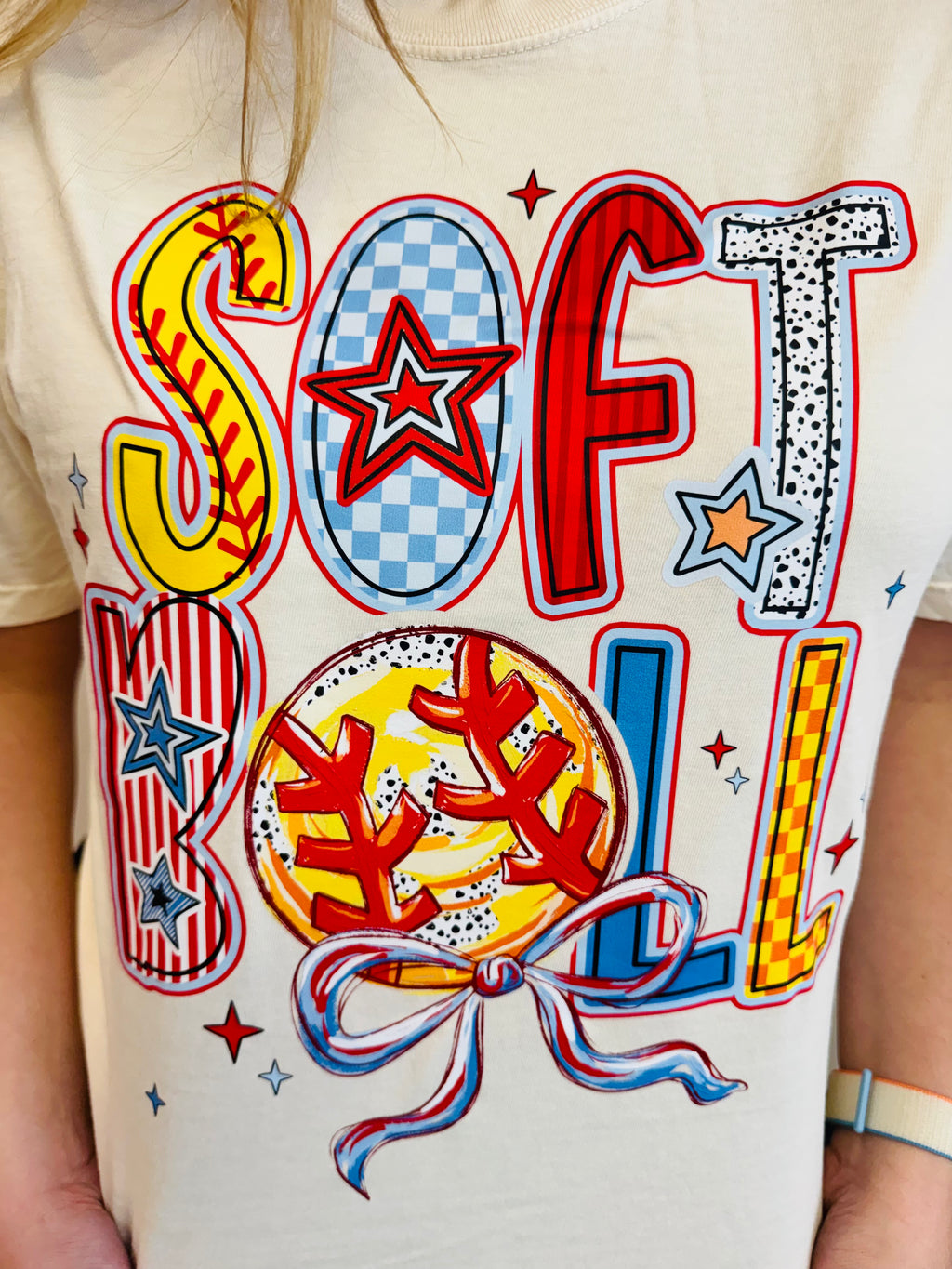 Colorful Softball Tee
