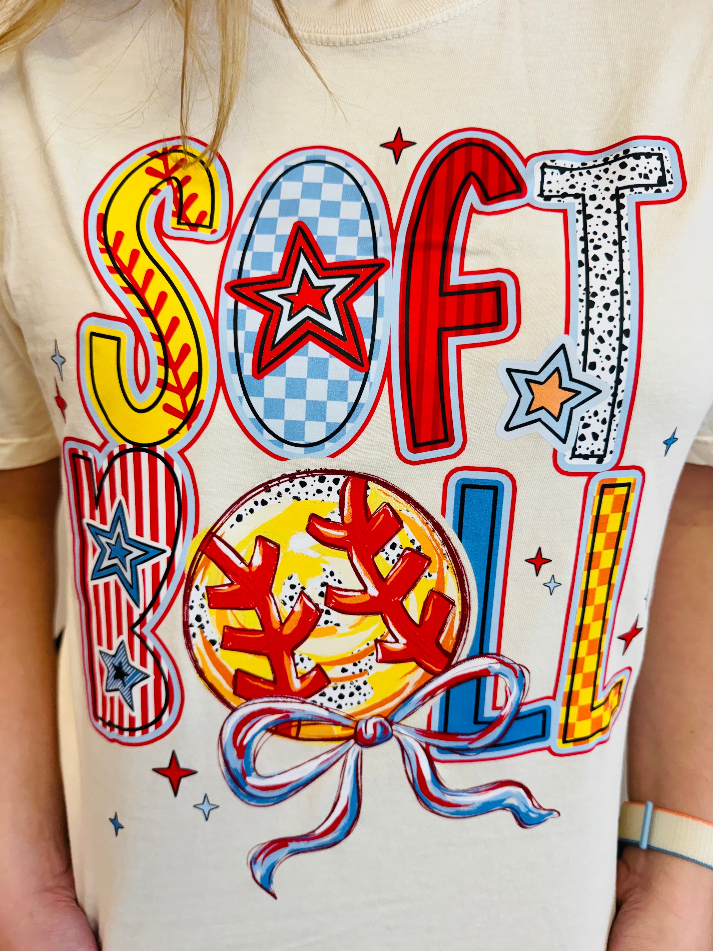 Colorful Softball Tee