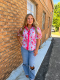 Pink & Purple Floral Top