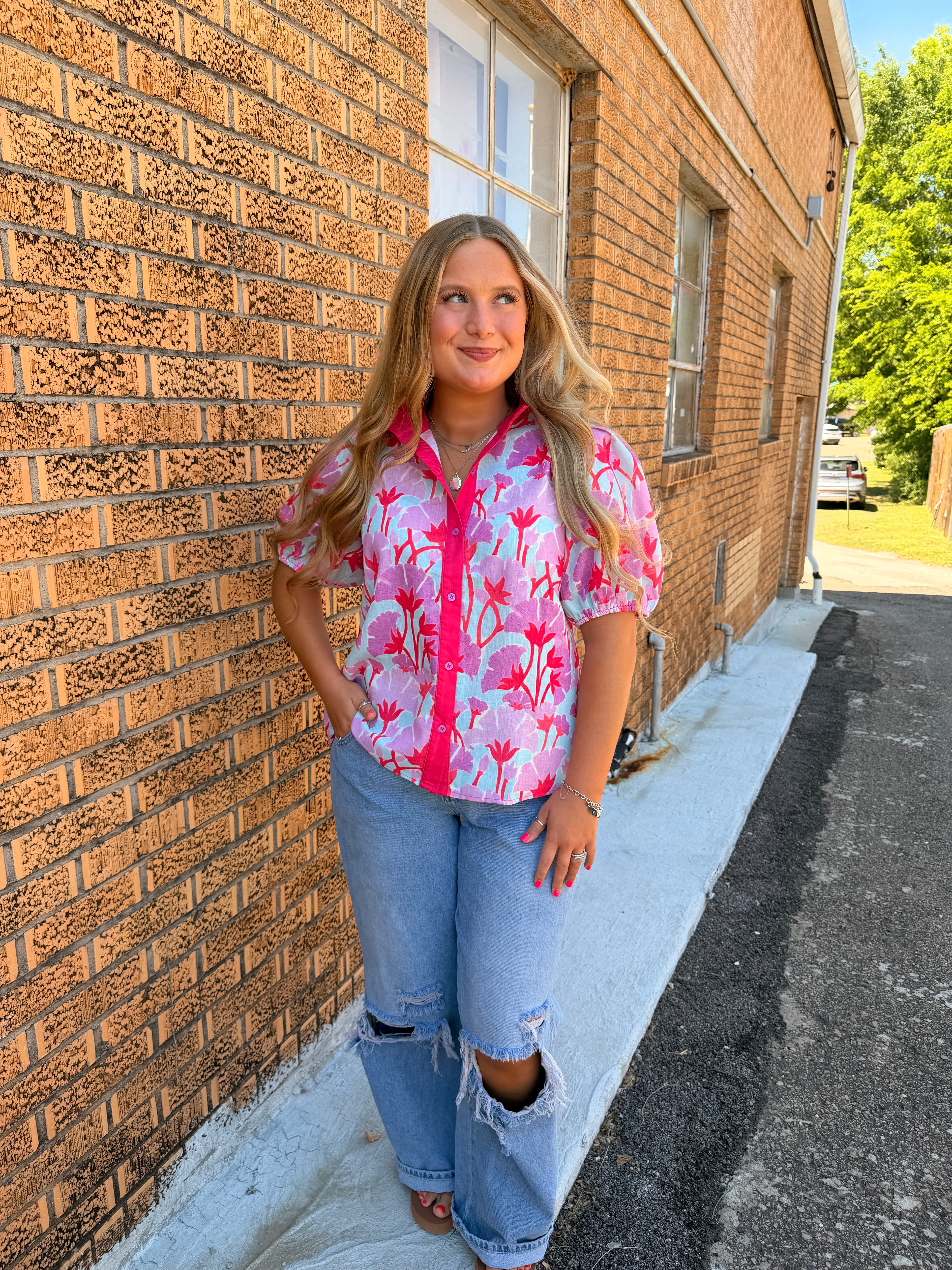 Pink & Purple Floral Top