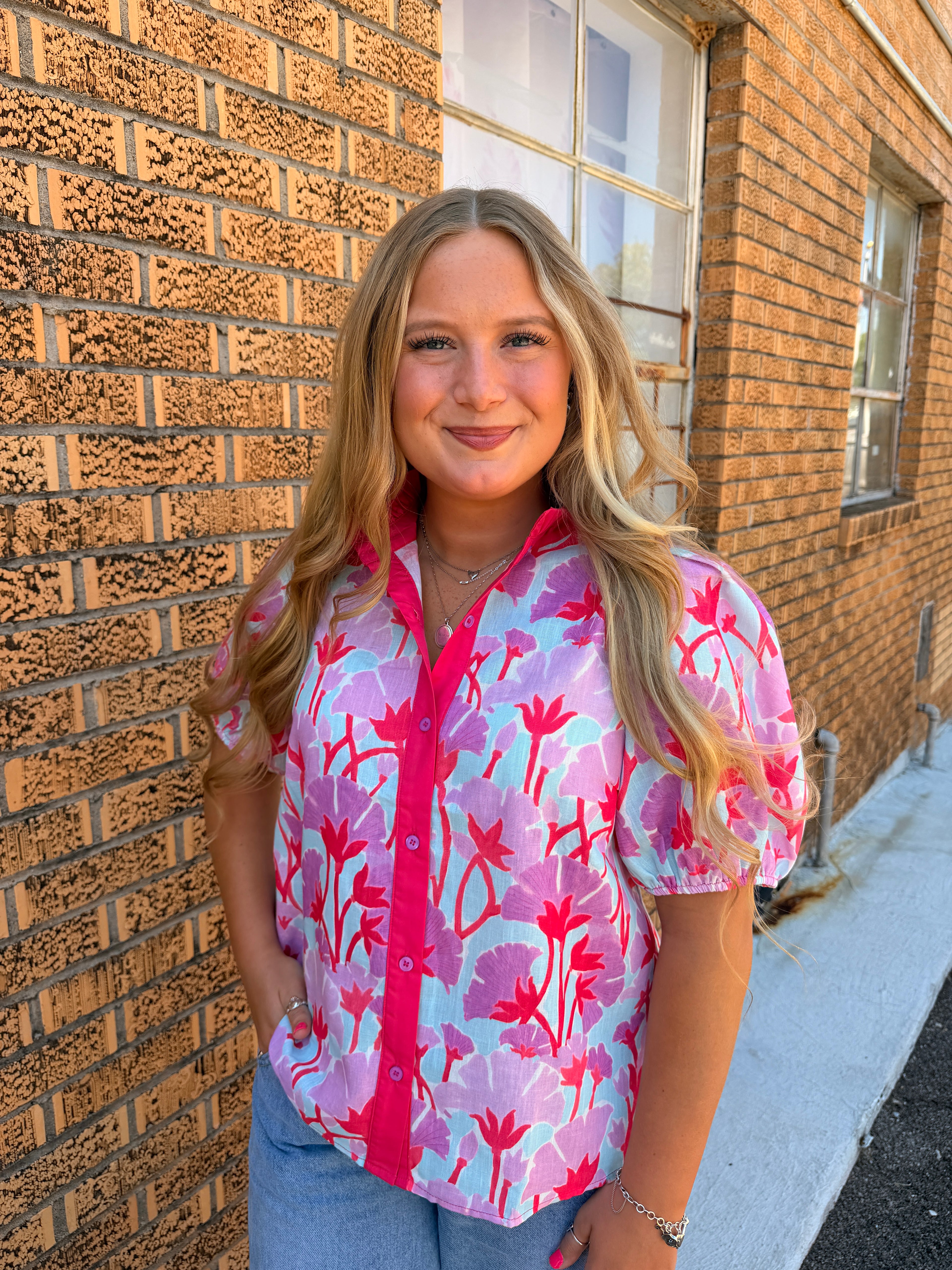 Pink & Purple Floral Top