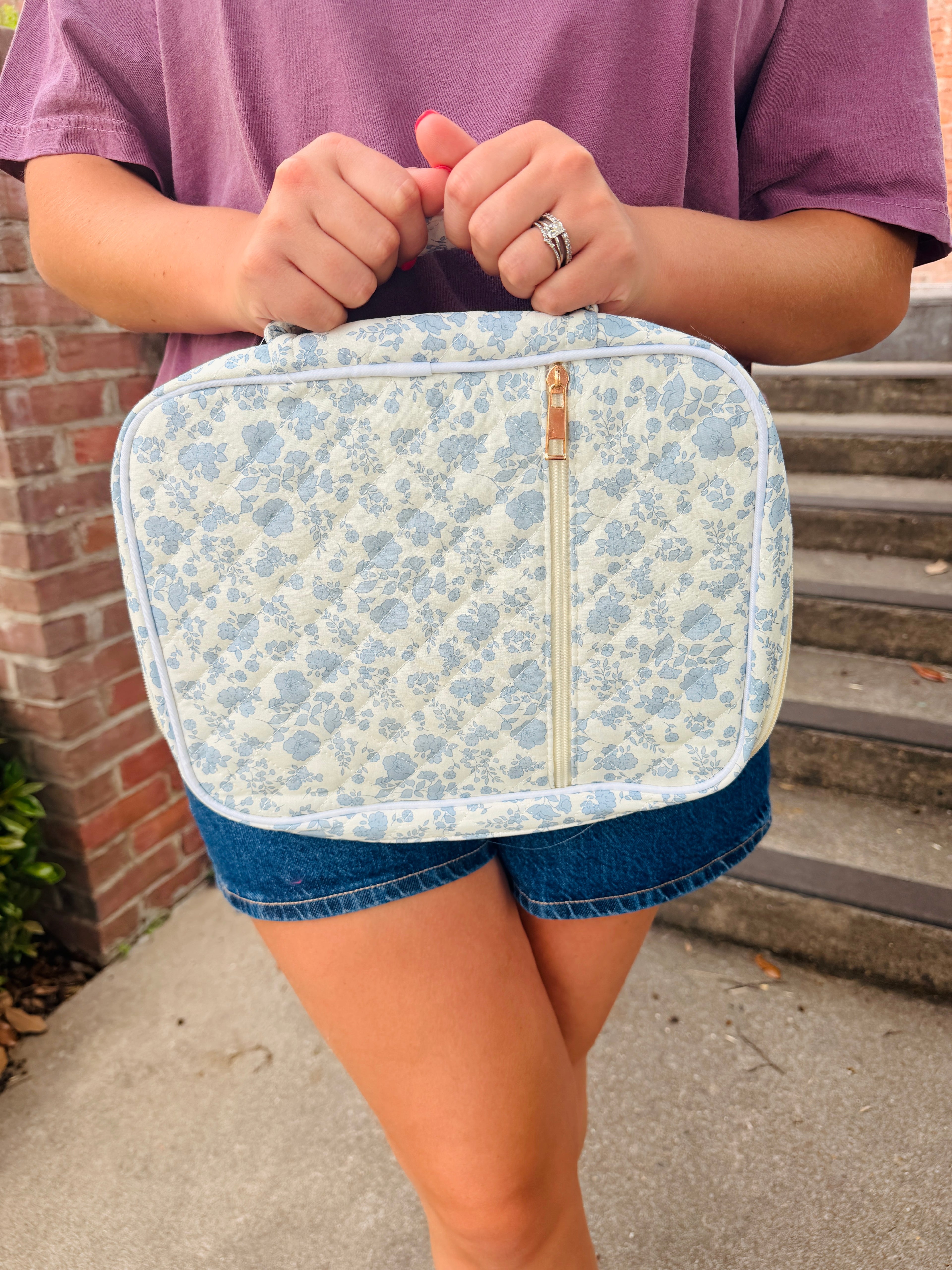 Blue Floral Bible Case